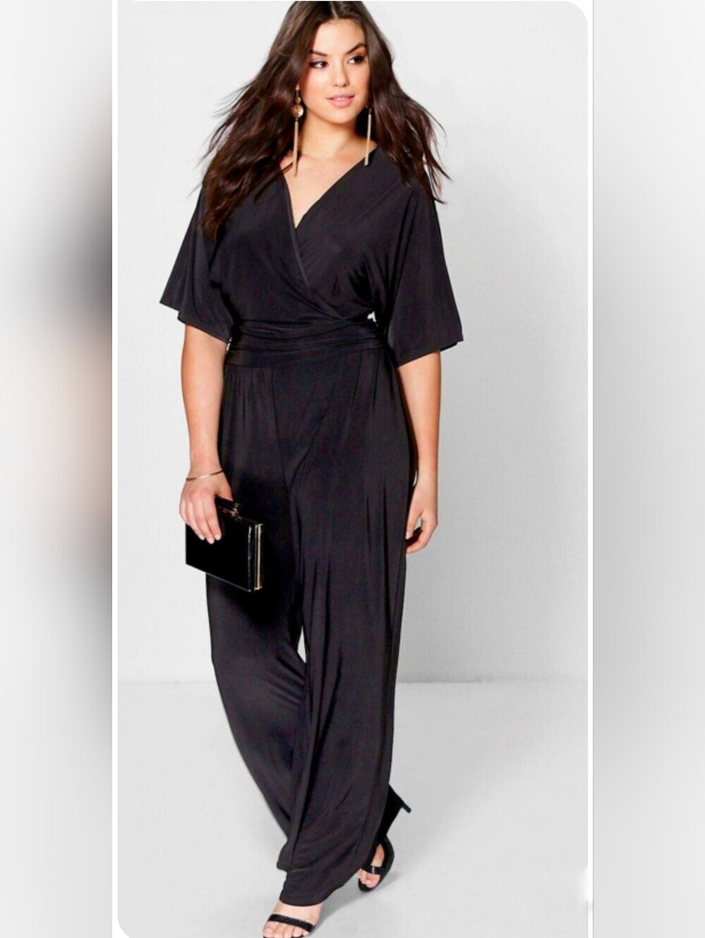 Kendall + Kylie | Black Satin Jumpsuit Size Medium